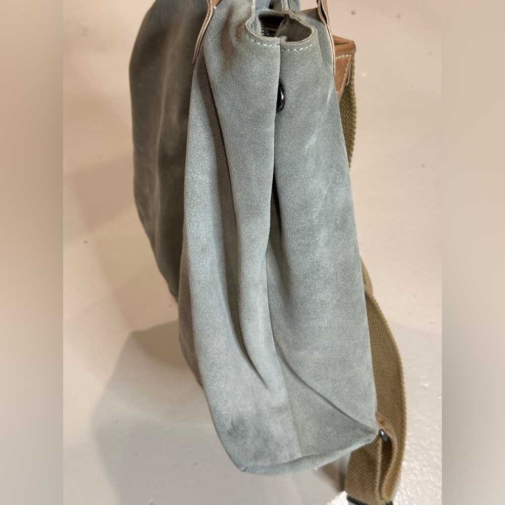 SOLD We The Free Free People Tote Bag backpack 100% cow leather cotton inter - Picture 6 of 16